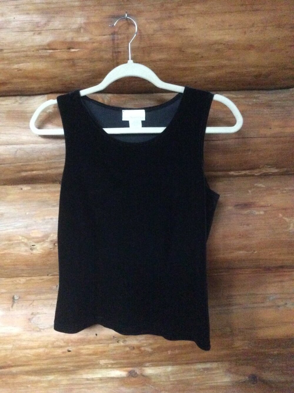 Paris Sport Club Vintage Black Velvet USA 90s Grunge Steampunk Tank Top Small